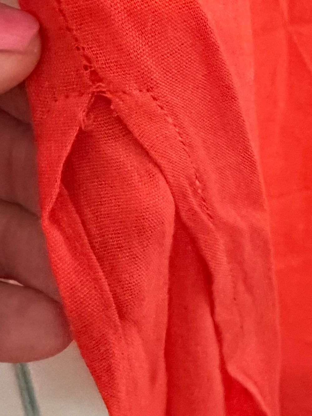 Red Ruffle Front Button-Down Tunic Dress - Picture 12 of 15